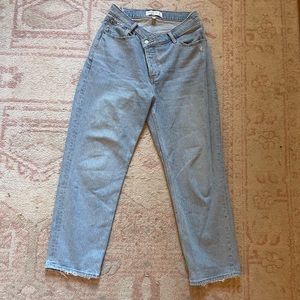 Abercrombie Crossover Curve Love High Rise Dad Jean. Light Wash. 27 extra short.